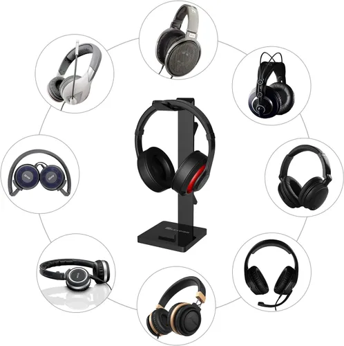 Vista 6 de Soporte de audífonos de acrílico GeekDigg Negro