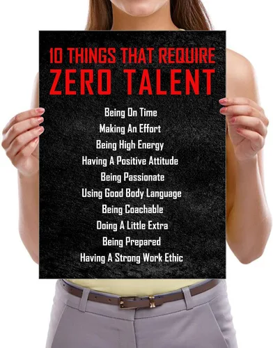 Vista 6 de Pyradecor Póster motivacional de 10 cosas que requieren cero talento para oficina, citas positivas, póster inspiracional, impresiones en lienzo