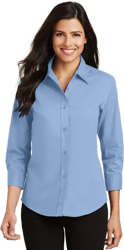 Vista 5 de Port Authority Camisa de fácil cuidado con manga 3/4 para mujer