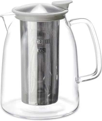 Vista 2 de FORLIFE Jarra de té helado con infusor de cesta, 68 onzas, grafito negro