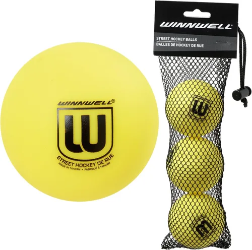 Vista 7 de Winnwell Pelotas deportivas de hockey callejero – Pelotas para interiores y exteriores con bolsa de almacenamiento – Ideal para juegos de hockey