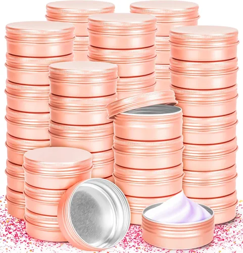 Vista 8 de 16 paquetes de tarros de aluminio de 2 onzas, latas metálicas de 60 ml, tarros de aluminio de 2 onzas con tapa de rosca para barras de loción