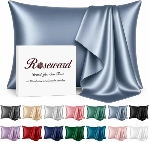 Vista 14 de Funda de almohada de seda real para cabello y piel, fabricada en Estados Unidos, 22 fundas de almohada de seda Momme Mulberry anti acné, lavable a