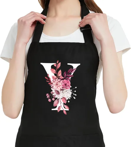 Vista 28 de Delantales Personalizados para Mujeres con Bolsillos, Lindos Delantales para Mujeres Chef de Repostería, Regalos de Cocina para el Cumpleaños de Mamá