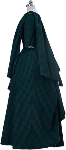 Vista 4 de Outlander - Vestido escocés para mujer, diseño de cuadros y chal