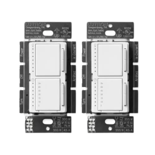 Vista 11 de Lutron Maestro LED+ - Regulador e interruptor dual Bombillas LED de 75 vatios/ventiladores de 2.5 A, un solo polo MACL-L3S25-WH Blanco