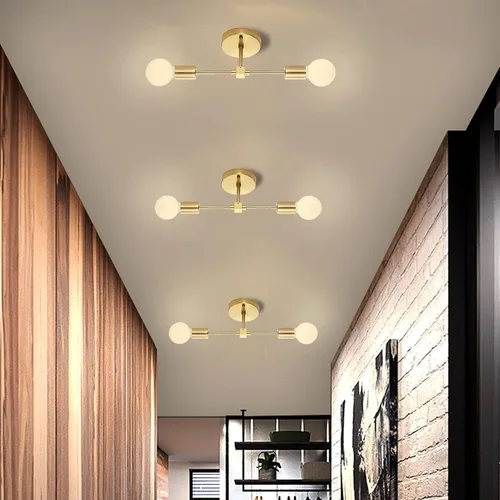 Vista 5 de Aplique de pared de latón cepillado, 2 luces, tocador de baño, lámpara de pared industrial moderna para montaje en pared, accesorio de iluminación