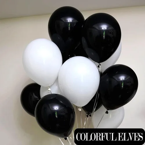 Vista 5 de 100 globos metálicos cromados negros de látex de 12 pulgadas, globos gruesos brillantes para decoración de fiestas