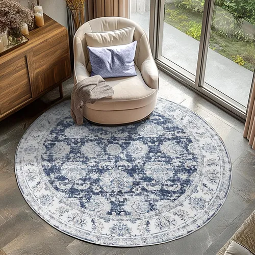 Vista 103 de jinchan Fiora - Alfombra lavable de área pequeña, alfombra de entrada floral de medio círculo de 2 x 3, tapete de media luna de pelo bajo, suave