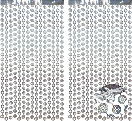 Vista 48 de BRAVESHINE - Cortinas de flecos de papel de aluminio para fiestas, decoración de Halloween Negro naranja