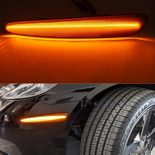 Vista 5 de 4 piezas de lentes transparentes ámbar/rojas delanteras traseras LED Kits de luces laterales para Chevy Corvette C6 2005 2006 2007 2008 2009 2010
