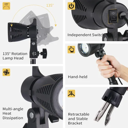 Vista 3 de Meking Mini kit de iluminación para fotografía Softbox, lámpara LED de mesa de 2700 K, sistema de iluminación cálida continua para pequeños