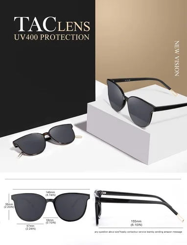 Vista 5 de KALIYADI Gafas de sol clásicas para mujer, estilo retro, a la moda, protección UV
