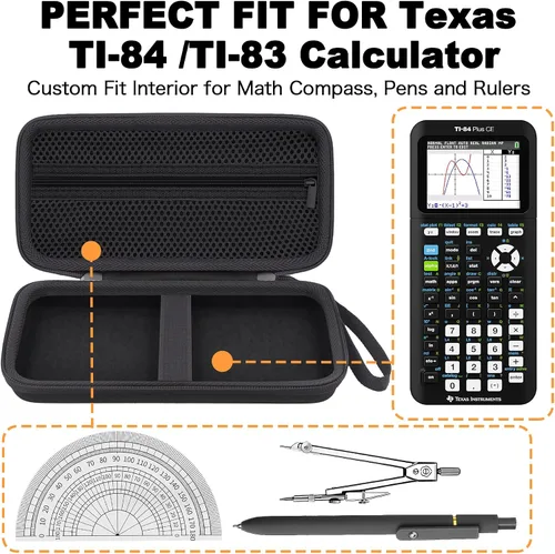 Vista 6 de Khanka Funda Stroage para Texas Instruments TI-84 Evo/TI - 84 Python/TI-83 Plus/TI-84 Plus/TI-84 Plus CE Calculadora gráfica a color, solo funda
