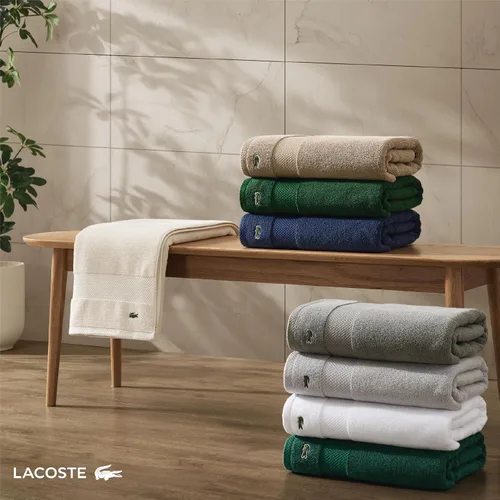 Vista 6 de Lacoste Heritage - Sábana de baño de 100 % algodón Supima, aloe, 35" x 70", altamente absorbente y de secado rápido, toalla de baño súper suave