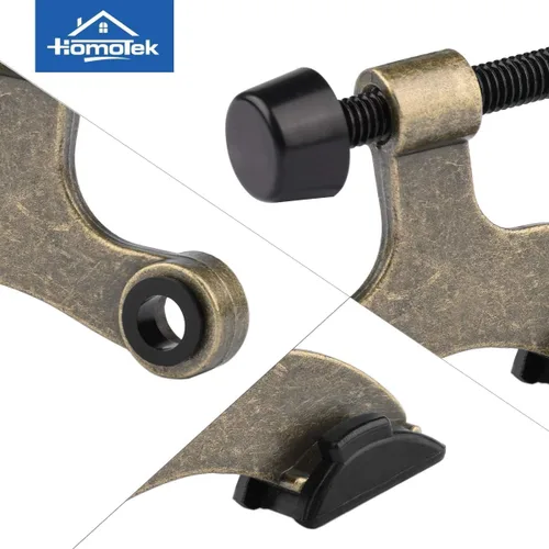 Vista 6 de HOMOTEK Paquete de 12 Topes de Puerta de Latón Antiguo de Pasador de Bisagra, Tope de Puerta Ajustable de Lujo Resistente de 2-1/2"x1-3/4