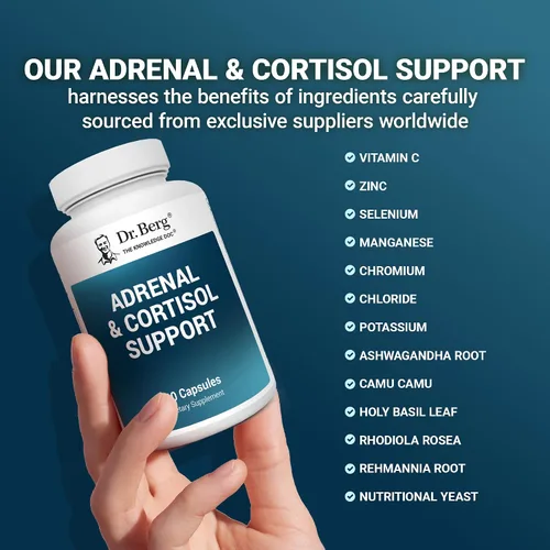 Vista 10 de Dr. Berg Cápsulas Suprarrenales y Cortisol - Suplemento Suprarrenal y Gestor de Cortisol - Apoyo para Estado de Ánimo, Concentración, Relajación