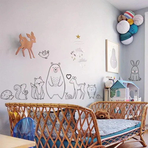 Vista 3 de DEKOSH Calcomanías de pared de animales de gran tamaño para guardería, sala de juegos de niños, decoración de dormitorio de bebé