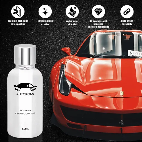 Vista 2 de 10H Nano revestimiento cerámico para automóviles, 1.7 fl oz (1.7 fl oz) de alto brillo, antiarañazos, SiO2, kit de revestimiento de cerámica