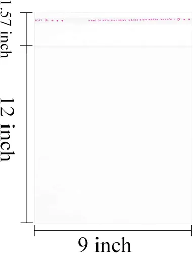 Vista 5 de 100 bolsas de plástico de celofán con cierre automático transparente para camisas de 9 x 12 pulgadas