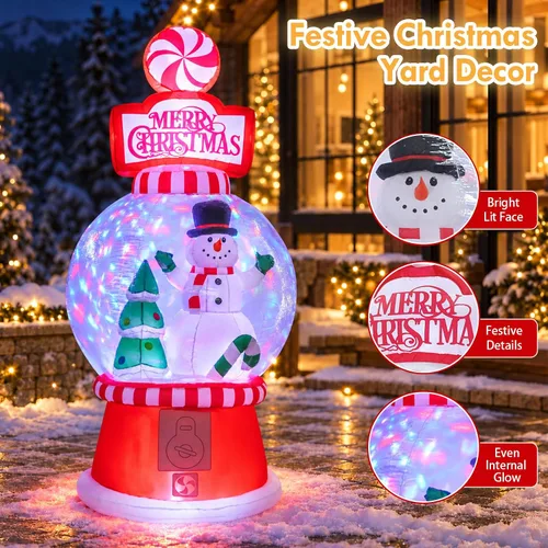 Vista 3 de Inflables navideños para decoración al aire libre, globo de nieve 2-Multi