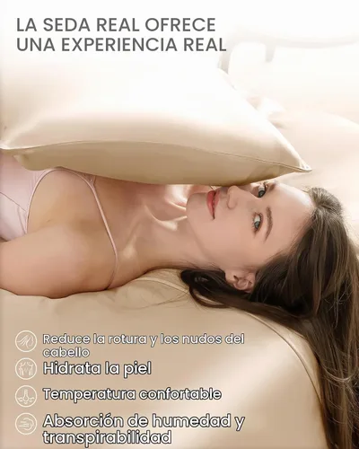 Vista 3 de THXSILK Funda de almohada 100% seda de morera para la salud del cabello y la piel, funda de almohada suave y lisa de 22 momme con cremallera oculta