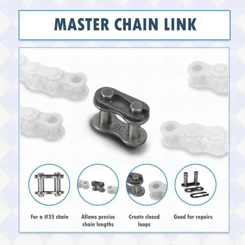 Vista 3 de AlveyTech #35 Chain Master Link - Compatible con Coleman SK100 Go-Kart, Baja Doodle Bug, Massimo MM-MB100 Mini Bike, Motovox MBX10/11 Mini Bikes