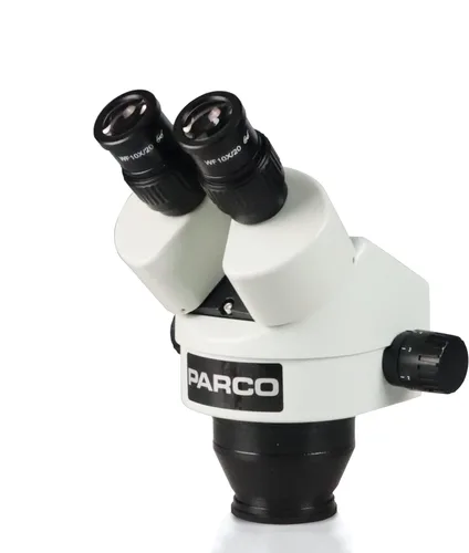 Vista 2 de Parco Scientific PZE Zoom Stereo 0.7-4.5X Cabezal de microscopio binocular Incluye par de 10 oculares