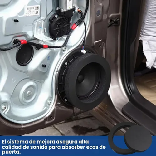 Vista 6 de Osilly 4 potenciadores de altavoz de espuma de 6.5 pulgadas, bloqueador de anillos de altavoz de espuma para puerta de automóvil, kit de esponja