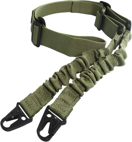 Vista 10 de Bengor - Eslinga tradicional de dos puntos con soportes de accesorios, ajustable extra larga para rifle con 2 soportes giratorios QD de 1.25