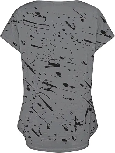 Vista 3 de Women Casual T Shirts Basic Short Sleeve Blouses Daisy Print Pattern Tunic Tops Solid Color Comfy Shirt Streetwear Basics