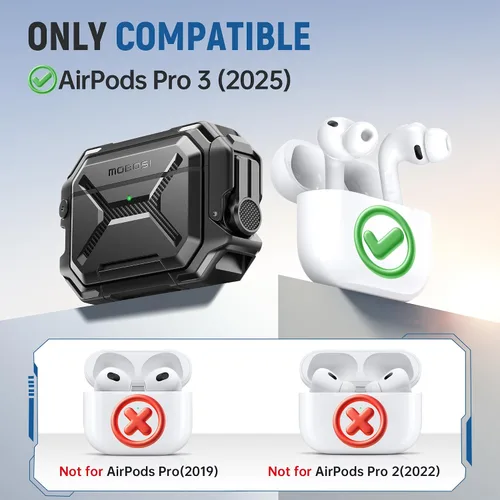 Vista 2 de MOBOSI para Funda de AirPods Pro 3 [Funda Impermeable IP68 para iPods Pro 3 y Compatible con MagSafe] Funda Protectora de Grado Militar para Earpods