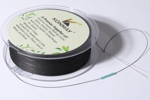 Vista 3 de KONMAY 0.12mm 12lb Black Seed Bead Thread, 100 Yds Jewelry Making String