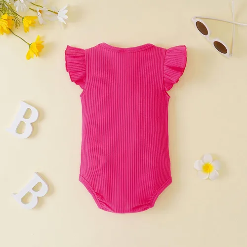Vista 2 de Enterizo de punto para niña de 0 a 24 meses, con volantes, para niñas pequeñas