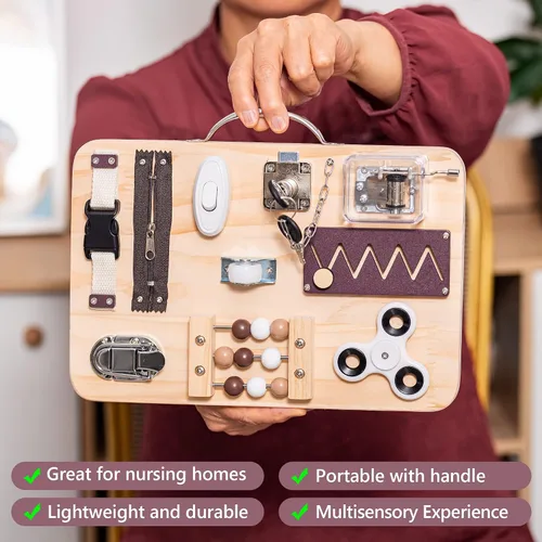Vista 6 de Assistex Tabla de Actividades Ocupacionales para Adultos con Demencia - Actividades Calmantes y Juegos para Personas Mayores - Alfombrilla Sensorial