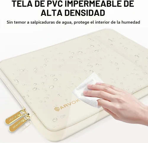 Vista 3 de ARVOK Funda para portátil de 15 pulgadas, funda impermeable para laptop de blanco (Crescent white)