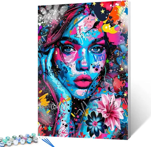 Vista 9 de Kits de pintura de diamantes 5D para adultos, Terror Girl Taladro completo, punto de cruz de diamante redondo, no hables, pintura de diamantes por