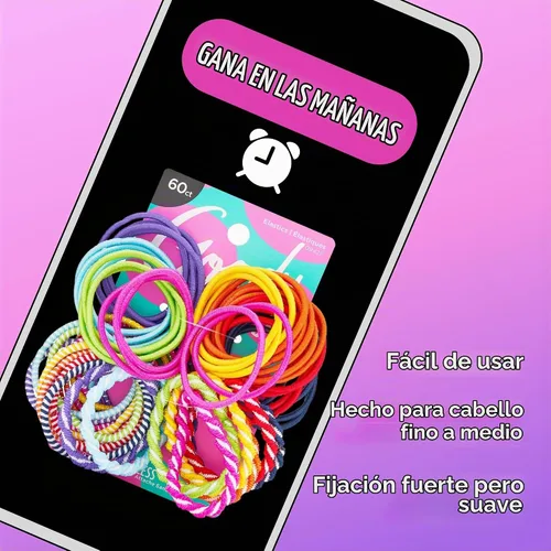 Vista 7 de Goody Bandas Elásticas para el Cabello Ouchless para Niños – Sin Tirones, Sin Roturas, Sujeción Sin Enredos para Cabello Fino – 40
