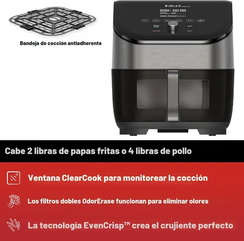 Vista 3 de Instant Pot Vortex Plus - Freidora de aire de 6 cuartos con tecnología de borrado de olor, funciones 6 en 1 que crujen, asan, asan, deshidratan