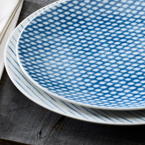 Vista 5 de Noritake Blue Hammock - Juego de vajilla Coupe de 12 piezas, servicio para 4