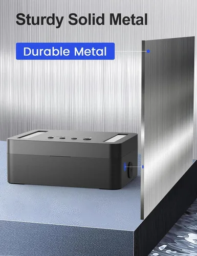 Vista 2 de Caja de bloqueo de tiempo de metal STARSIKI con desbloqueo de emergencia, caja de bloqueo de tiempo para teléfono con temporizador, contenedor