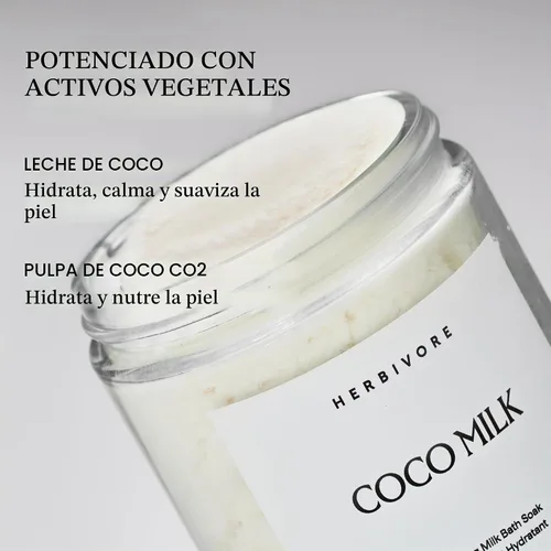 Vista 2 de HERBIVORE Coconut Milk Bath Soak Skin Softening, 8 Oz Hydrating coconut milk bath soak softens and soothes skin with a light coconut scent.