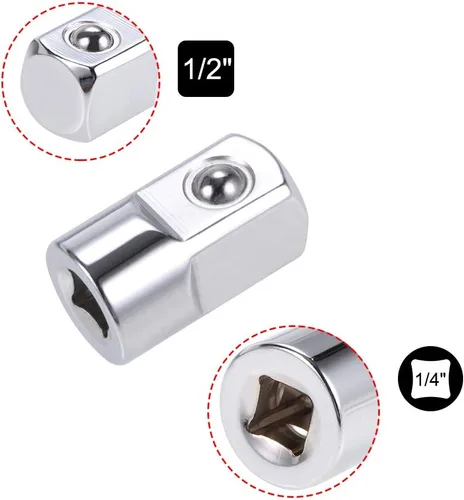 Vista 3 de uxcell 2 adaptadores de enchufe de 1/4 pulgadas (F) x 1/2 pulgada (M), hembra a macho
