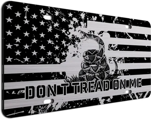 Vista 23 de JASS GRAPHIX Placa de matrícula personalizada con la bandera estadounidense de línea amarilla, homenaje personalizado a despachadores y operadores