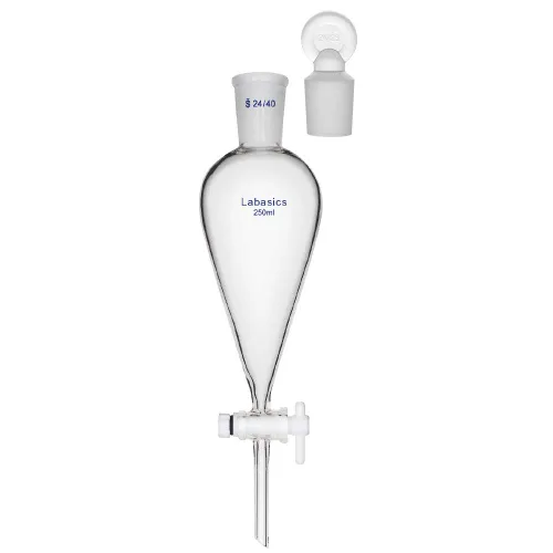 Vista 8 de Labasics Embudo separador cónico de vidrio borosilicato 2.0 fl oz con llave de paso de PTFE, 2.0 fl oz