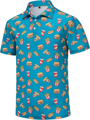 Vista 19 de Camisas de golf para hombre, Dry Fit, camisa de golf de manga corta, divertidas camisas polo de golf