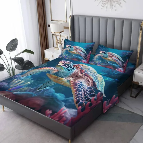 Vista 9 de Sábanas japonesas tamaño Queen – Sábanas de cama de estilo asiático, microfibra suave, bolsillo profundo, sábanas y fundas de almohada estampadas