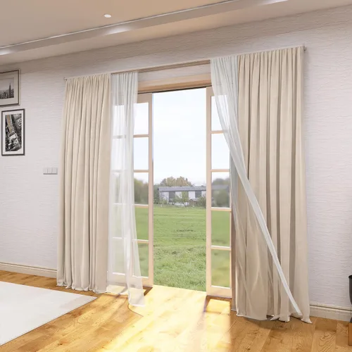 Vista 7 de Riel Doble Unido para Cortinas, Longitud Personalizable, Montaje en Techo o Pared, Rieles de Cortina Resistentes para Sala de Estar, Dormitorio
