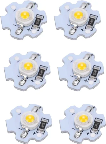 Vista 6 de Hyuduo Bombilla LED de chip de 1 W, 5 V, cuentas de luz de 200 lm de brillo, chip de fuente de luz con placa de aluminio para reflector, paquete