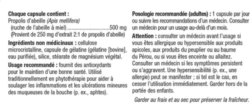 Vista 3 de Holista Bee Propolis 500 mg, 200 cápsulas